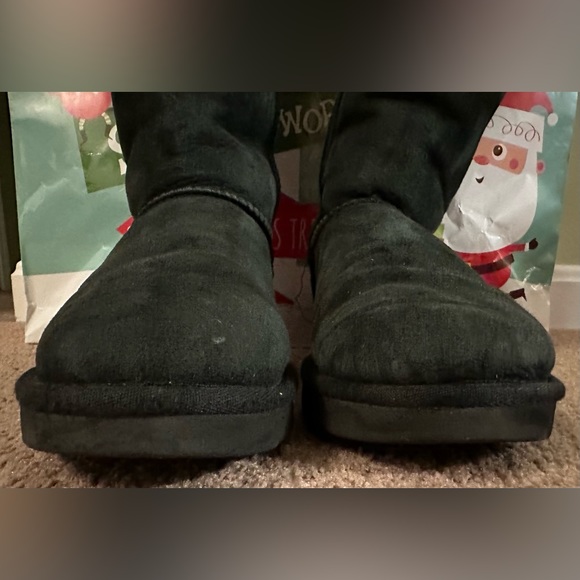 UGG Kristabelle Black Suede Sheepskin Fur Tall Winter Boots Size 6 - Picture 8 of 15